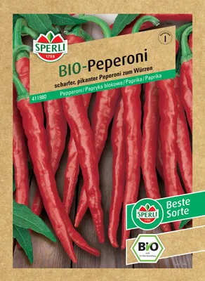 Produktbild von Sperli Peperoni Saatgut scharf, biologisch angebaut, 50-60 cm Wuchshöhe