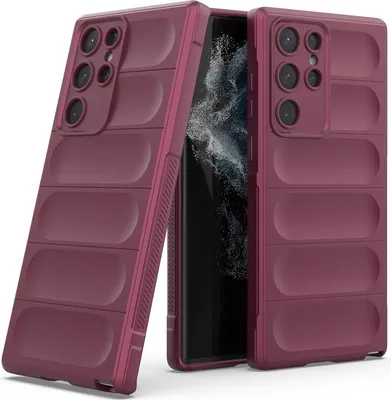 Produktbild von Handy Hülle für Samsung Galaxy S22 Ultra Grip Case Cover Schutzhülle Softgrip Farbe: Burgunder Rot