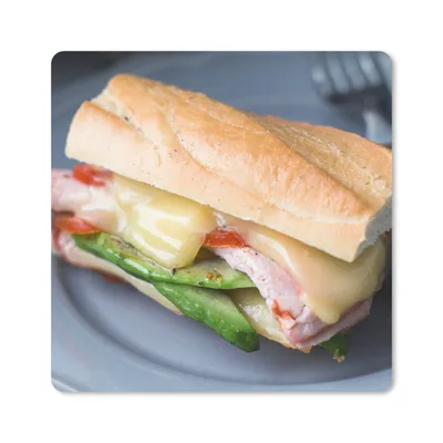 Produktbild von MuchoWow® Mauspad Mousepad Reichhaltig gefülltes Toastbrot zum Mittagessen 20x20 cm - Mousepads - Maus Mat - Pad - Mausunterlage - Desk Mat - Bureauartikeln