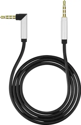 Zdjęcie produktu dla Avizar, kabel audio 3.5 mm (wtyk męski/wtyk męski), kątowy (90°), 1 metr, czarny