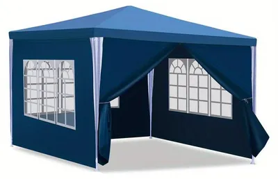 Productafbeelding van Partytent 3x3m – Evenemententent – Tuinpaviljoen – Stevig Stalen Frame – Waterafstotend PE Dak
