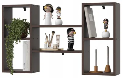 Productafbeelding van EstiloHome Wandplank NEXO 100 cm, Wengé – Wandrek en boekenplank, draagvermogen tot 20 kg