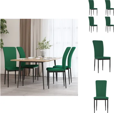 Image de vidaXL Chaises de salle à manger 4 pcs. Vert foncé velours - Chaises de salle à manger