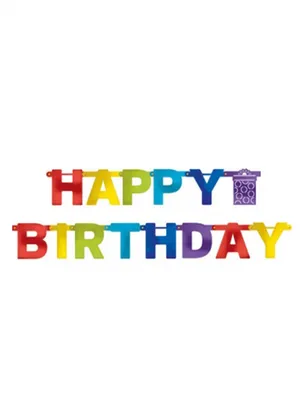 Image de Guirlande Happy Birthday multicolore 219 cm - taille unique