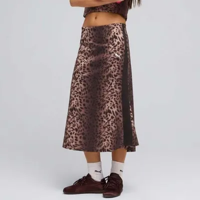 Image de Puma Yellow Leo Luxe Aop Skirt Couleur Imprimé Animalier