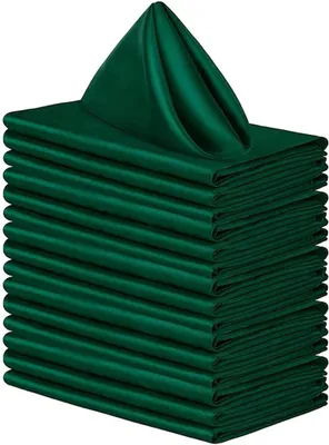 Obrázok produktu pre Balenie 20 ks damaškových látkových obrúskov 43 x 43 cm, obrúsky látkové a saténové obrúsky mäkké, záhyby obrúskov na dekoráciu stola, narodeninovú oslavu, svadobnú výzdobu
