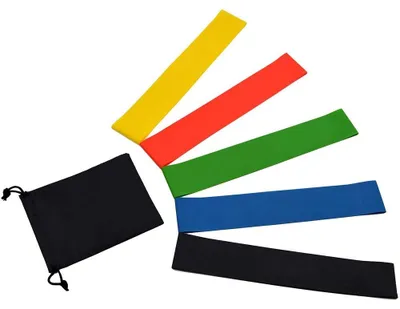 Produktbild von Set mit 5 elastischen Bändern, Widerstandsbänder für Fitness, Yoga, Crossfit