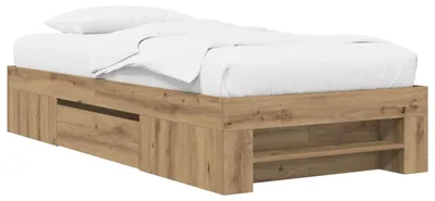 Productafbeelding van vidaXL Bedframe met opbergruimte, handgemaakt, eikenhout, 80 x 200 cm