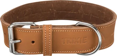 Produktbild von TRIXIE Rustic Fettleder-Halsband Heartbeat - braun - 47–55 cm/40 mm