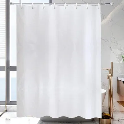 Produktbild von Duschtürvorhang 180x240 Weiß Antischimmel Polyester waschbar