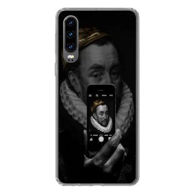 Produktbild von MuchoWow® Handyhülle Schutzhülle Hülle für Huawei P30 Wilhelm von Oranien - Gemälde - Selfie Silikon Softcase Handy Hülle - Kartenbesitzer