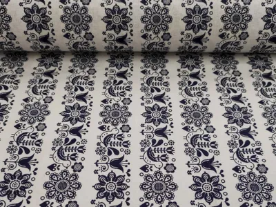 Obrázek produktu pro Plátno bavlněné, krojovka, slavíček na bílé, metráž, látky / 50cm