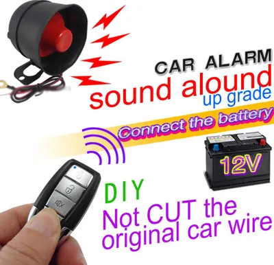 Image de alarme à vibrations antivol 12 V pratique Alarme antivol de véhicule à sens unique Protections de sécurité Sensibilité réglable Dispositif antivol universel pour voiture avec 2 télécommandes