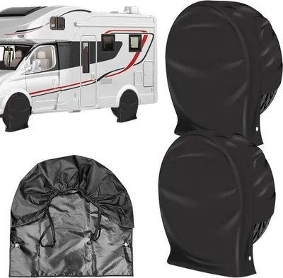 Produktbild von Wasserfeste Reifenhalter - 2 Stück - UV-Beschützung für Reifen - Ersatzradhalter - Reifenbeschützer - Gesamtradmessbreite 78-73 cm - für Anhänger von Campingfahrzeugen und SUV.