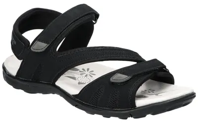 Produktbild von American Club HL216, Damen Sandalen Klettverschluss Leder-Einlegesohle leicht bequem, Schwarz 40