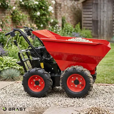 Produktbild von BRAST Benzin Muldenkipper Mini-Dumper Motor-Schubkarre Dumper Radlader 4,8kw/6,5PS Allradantrieb 300 kg Traglast