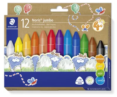 Obrázok produktu pre Staedtler Crayons, 12 kusov, Rôzne farby, Viacfarebný, Trojuholník, Vosk, 1,4 cm