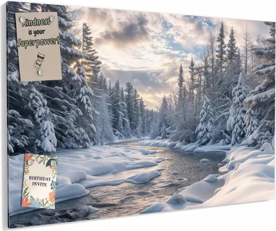 Produktbild von Magnettafel 60x40cm magnetisch & beschreibbar Metall-Board - Winterfluss
