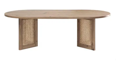 Produktbild von Ovaler Couchtisch mit Rattanbeinen, L 120 cm – TALIA