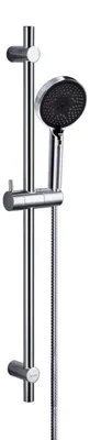 Produktbild von Duschstangenset Edelstahl 90cm mit Handbrause 3 Strahlarten Chrom