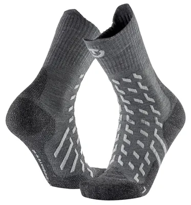 Zdjęcie produktu dla Solidchoice - Skarpetki trekkingowe damskie - Szare/jasnoszare skarpety outdoorowe o regulacji temperatury