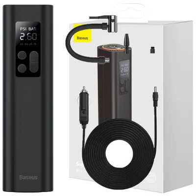 Produktbild von Baseus Mini Auto Kompressor Rad Pumpe Für Zigarettenanzünder Steckdose Schwarz (Crcq000001)