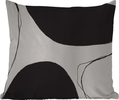 Produktbild von MuchoWow® Outdoor Kissen - Pastell - Schwarz - Minimalismus - 45x45 cm - Wetterfest - Lounge Kissen - Fotokissen - Dekoratives Kissen