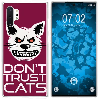 Produktbild von PhoneNatic Case kompatibel mit Samsung Galaxy Note 10+ Silikon-Hülle Crazy Animals Katze M1