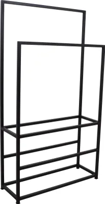 Zdjęcie produktu dla Wieszak na ręczniki LOFT42 z 2 drążkami – metalowy – czarny – 83 x 50 x 20