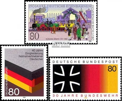 Produktbild von Briefmarken BRD (BR.Deutschland) 1985 Mi 1264,1265,1266 (kompl.Ausgaben) gestempelt 150 Jahre deutsche Eisenbahnen