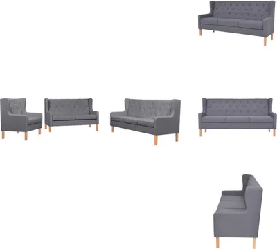 Produktbild von vidaXL 3-tlg. Sofa-Set Stoff Grau -  Sofas