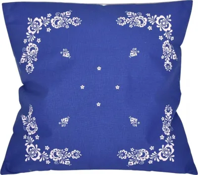 Immagine prodotto di Coperta cotone Folk blu 38x38 cm