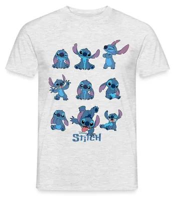 Produktbild von Lilo & Stitch Moods Of Stitch Emotionen Männer T-Shirt, M, Grau meliert