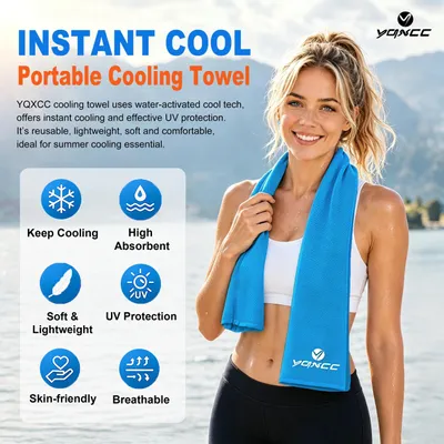 Obrázek produktu pro Chladivé ručníky, 4 kusy, rozměr 100x30 cm, vhodné pro sport a relaxaci