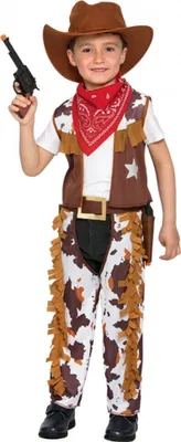 Cowboy Kostüm für Kinder Gr. 80-98 braun Wilder Westen Fasching Karneval Mottoparty Kinderfasching