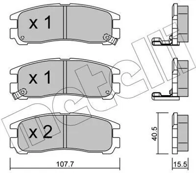 Produktbild von METELLI Bremsbeläge Satz Hinten Bremsklötze für MITSUBISHI PAJERO PININ (H6W, H7W) 22-0398-0
