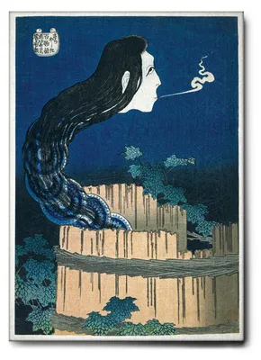 Image de Giallobus - Fantôme japonais - Hokusai - 100L x 140l cm - Tableau - Toile à cadre standard