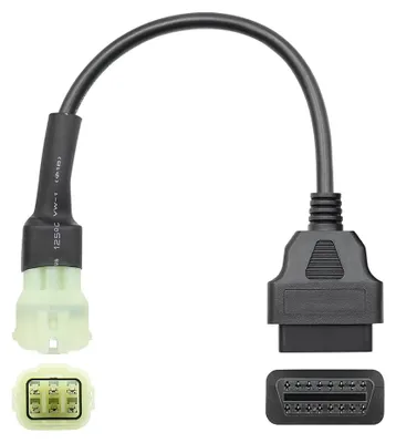 Obrázek produktu pro Kabel adaptér pro motocykly KTM, 6-pin, zelený, ženský na OBD-II 16-pin ženský, pro diagnostiku ECU s TuneECU