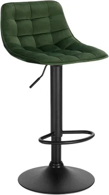 Obrázek produktu pro Zelené barové židle s opěrkou, výškově nastavitelné, 60–82 cm