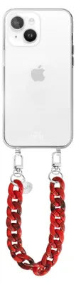 Produktbild von Red Roses Transparant Cord Hülle - Short Cord  - Kompatibel mit iPhone 14