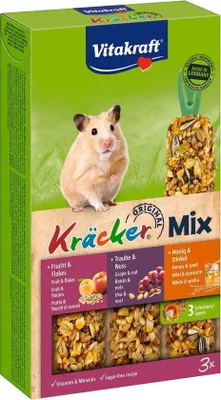 Obrázek produktu pro Pamlsky pro křečky Vitakraft Kräcker s vitamíny 3 ks 168 g