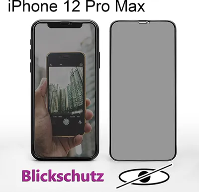 Produktbild von iPhone 12 Pro Max 3D Anti Spy Privacy Blickschutz Schutzglas Panzerfolie Hartglas 9H Neu