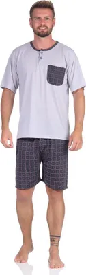 Immagine prodotto di Pigiama uomo con pantaloncini e T-shirt; grigio L/50