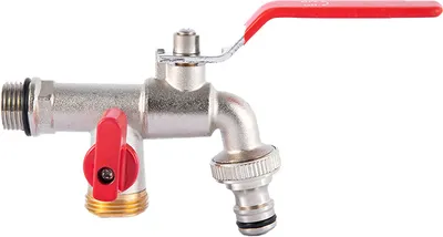 Produktbild von INF Außenhahn mit Einzelauslass, 1/2-Zoll-Außeneinlass, 3/4-Zoll-Auslass Rot