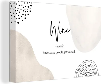 Produktbild von OneMillionCanvasses® - Leinwandbilder - 150x100 cm, Sprichwörter - Wein - Wörterbuch - Zitate - Definition von Wein, Wandbilder Kunstdruck Wanddekoration - Foto auf Leinwand -