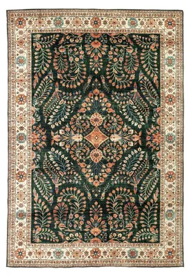 Image de Volero - Tapis d'Extérieur Vintage - Santo Flora Vert Foncé - 120x170cm