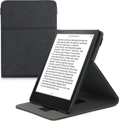 Produktbild von kwmobile Schutzhülle kompatibel mit Amazon Kindle Paperwhite 11. Generation 2021 - Hülle e-Reader mit Schlaufe Ständer - - Schwarz