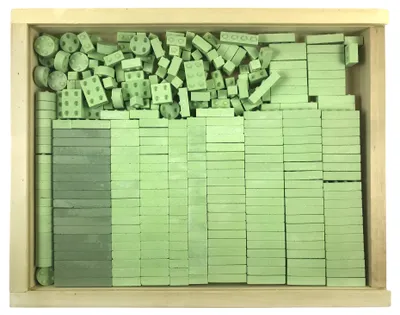 Produktbild von KINGSTONES Spezialkasten, grün - Steinbaukasten aus Marmormehl ca 260 Teile Stein-Konstruktionsset