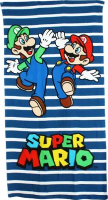 Produktbild von Super Mario Luigi Kinder Mikrofaser Strandtuch Badetuch XL 70x140 cm