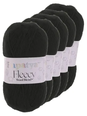 Papatya Fleecy Kuschelgarn 20% Wolle veredelt Oeko-Tex Häkelgarn Strickgarn schwarz